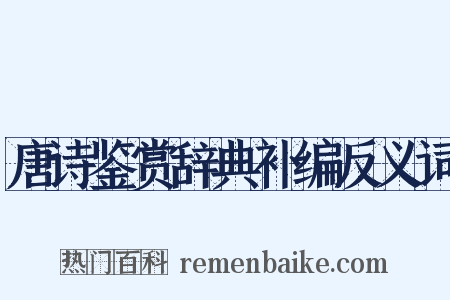 唐诗鉴赏辞典补编反义词是什么意思的图片